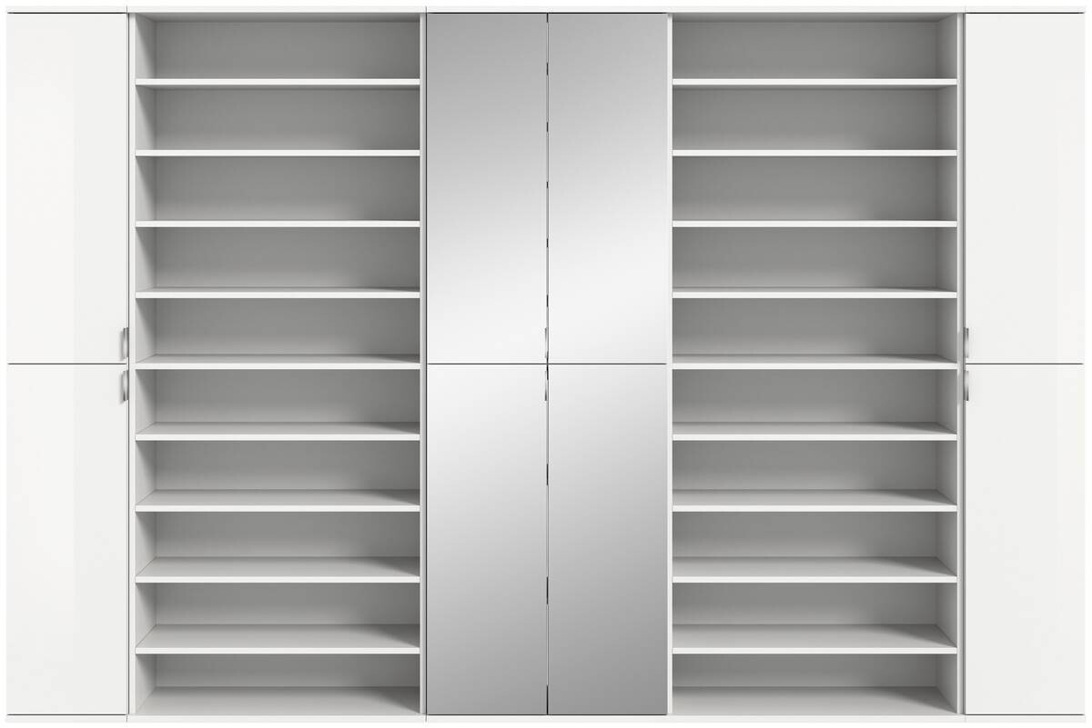 Garderobe PROJEKT X weiß weiß Hochglanz B/H/T: ca. 262x191x37 cm