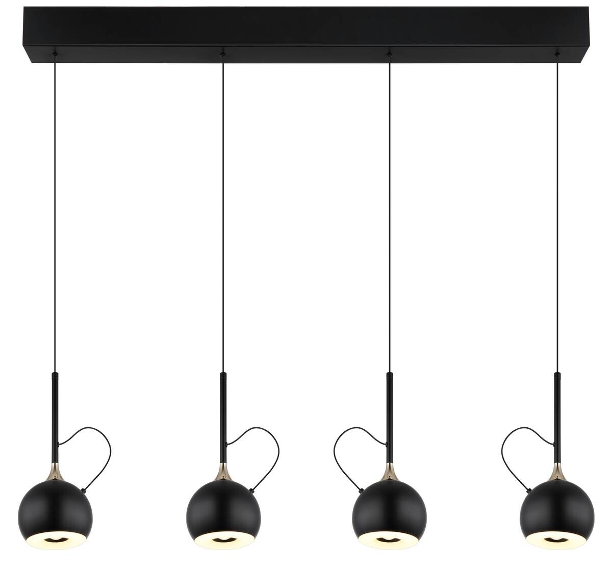 GLOBO Pendelleuchte mattschwarz gold Metall B/H/L: ca. 12x150x93 cm 1.0 Brennstellen