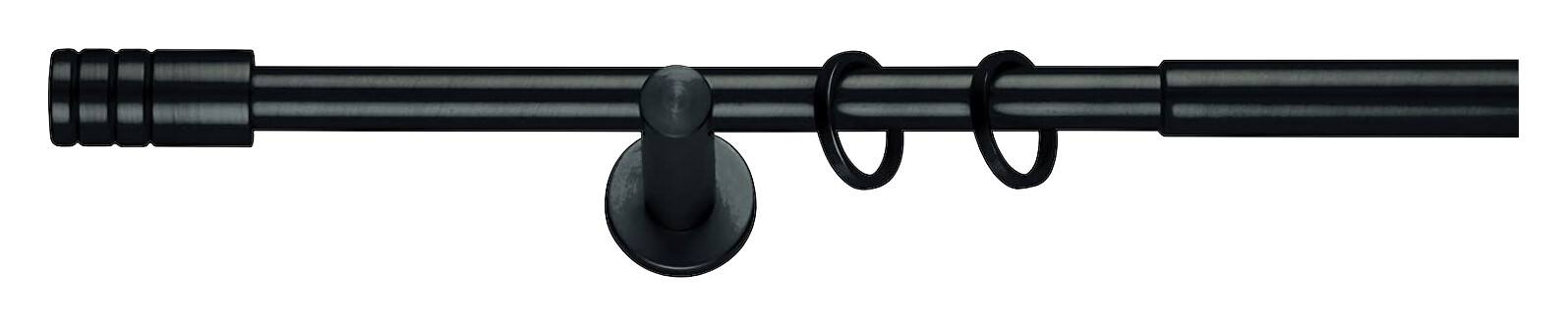 Gardinenstange schwarz Aluminium ausziehbar von ca. 120 bis 210 cm 1.0 Läufe Gardinenstange schwarz Aluminium ausziehbar von ca. 120 bis 210 cm 1.0 Läufe
