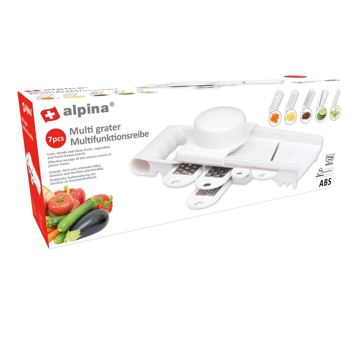 alpina Multifunktionsreibe weiß Kunststoff