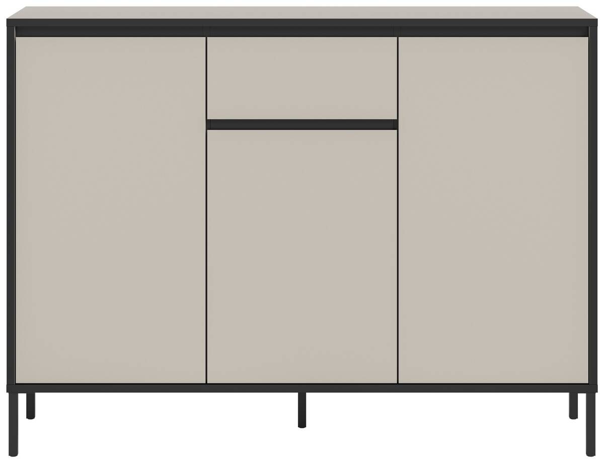 Kommode Tron Kaschmirgrau Nachbildung schwarz B/H/T: ca. 136x101x38 cm