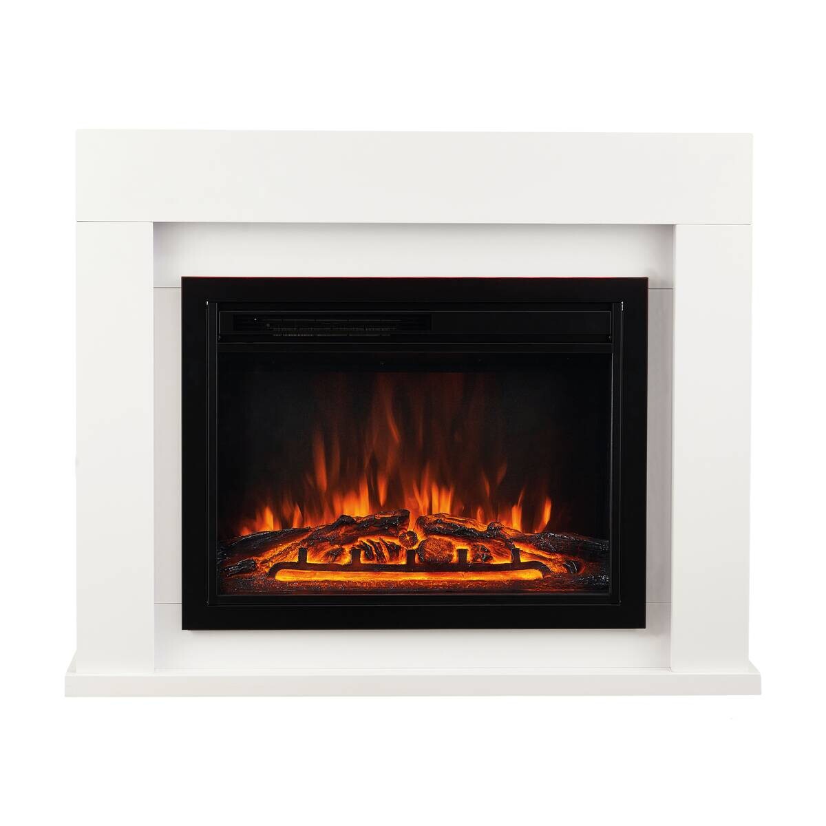 KAMINIO Elektrischer-Kamin MATTI weiß MDF Metall Glas B/H/T: ca. 95x77x26 cm ca. 2000 W