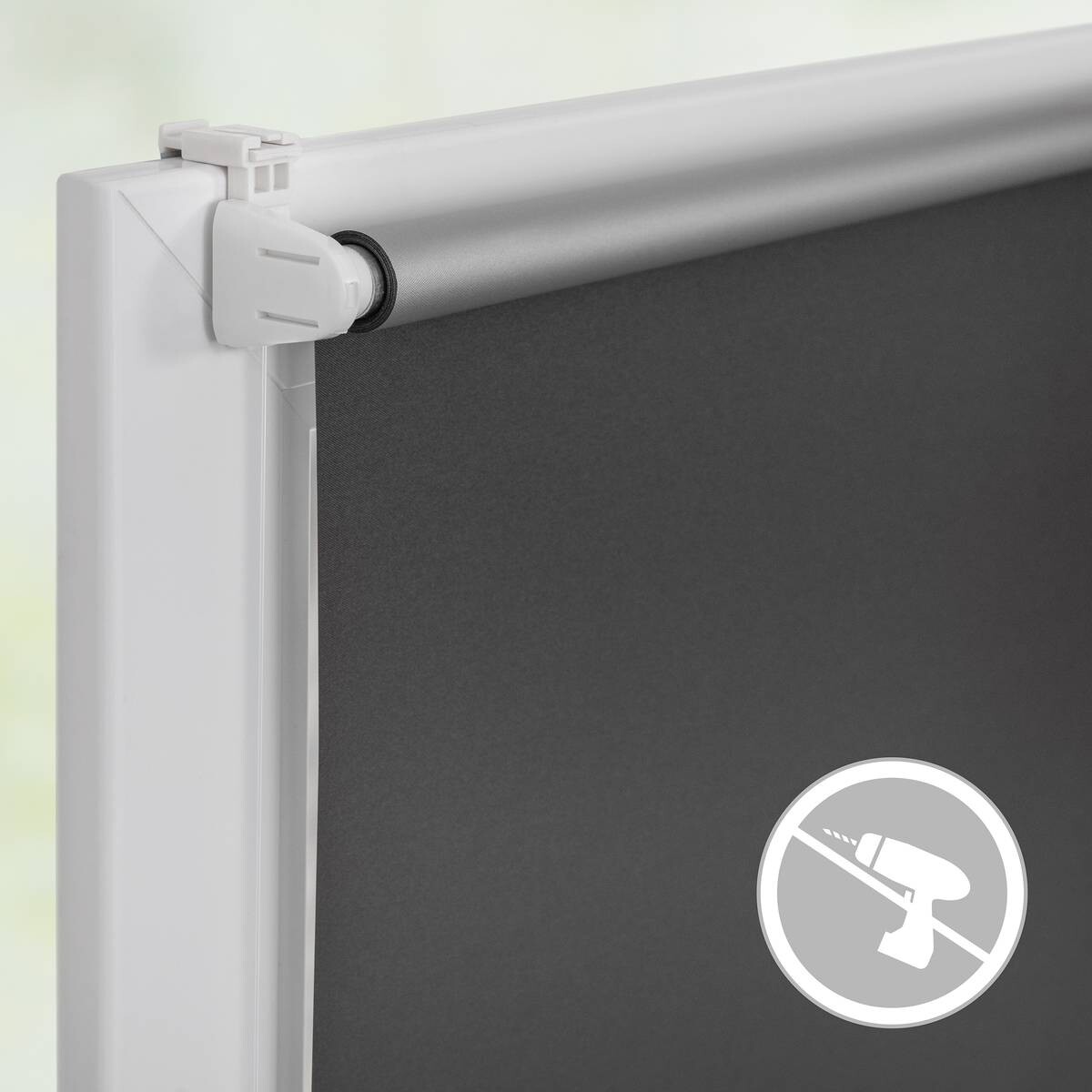 LICHTBLICK Thermo Klebe-/Klemmrollo Verdunklungsqualität anthrazit B/L: ca. 80x150 cm