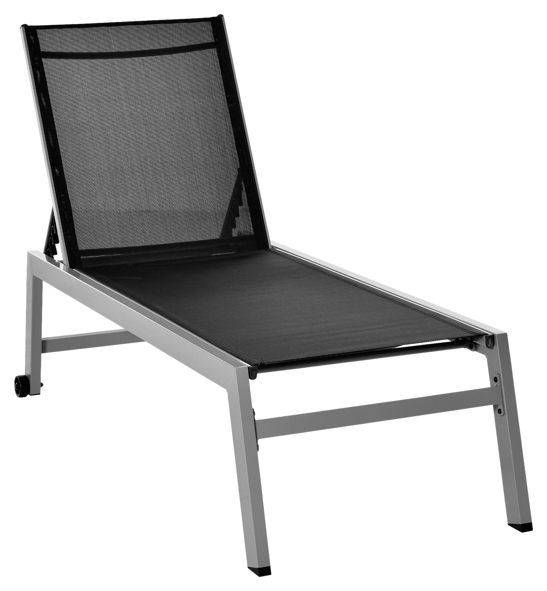 Outsunny Gartenliege schwarz Aluminium B/H/L: ca. 65x102x169 cm