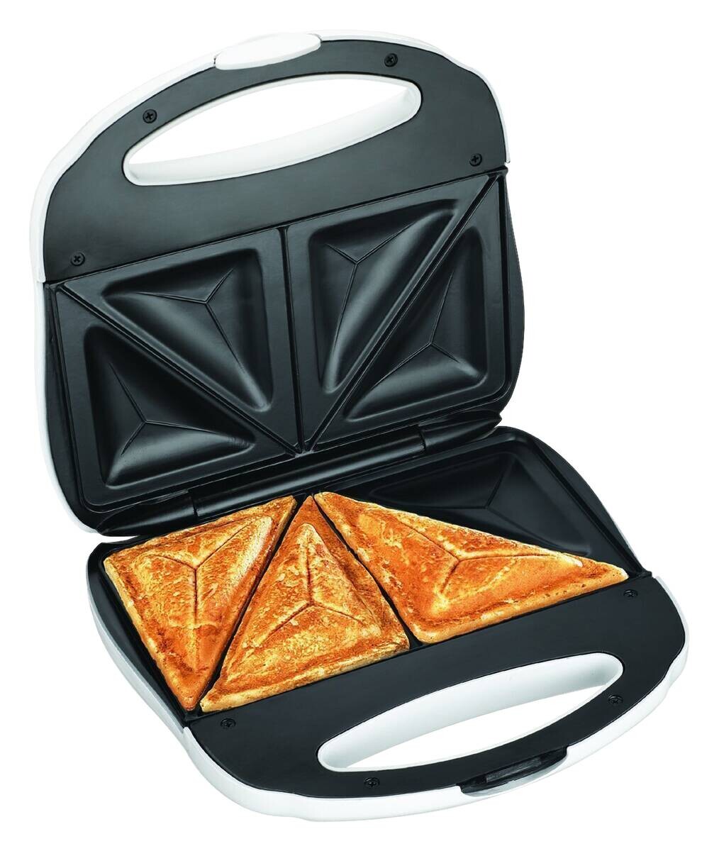 Elta Sandwichtoaster ST-101 weiß Edelstahl Kunststoff B/H/T: ca. 24x7x23 cm