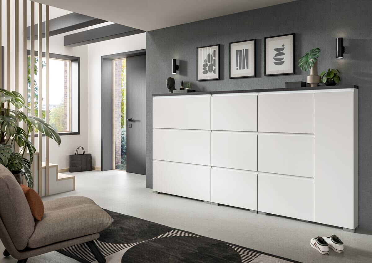 Schuhschrank Shoelove weiß grau B/H/T: ca. 95x130x18 cm Schuhschrank Shoelove weiß grau B/H/T: ca. 95x130x18 cm