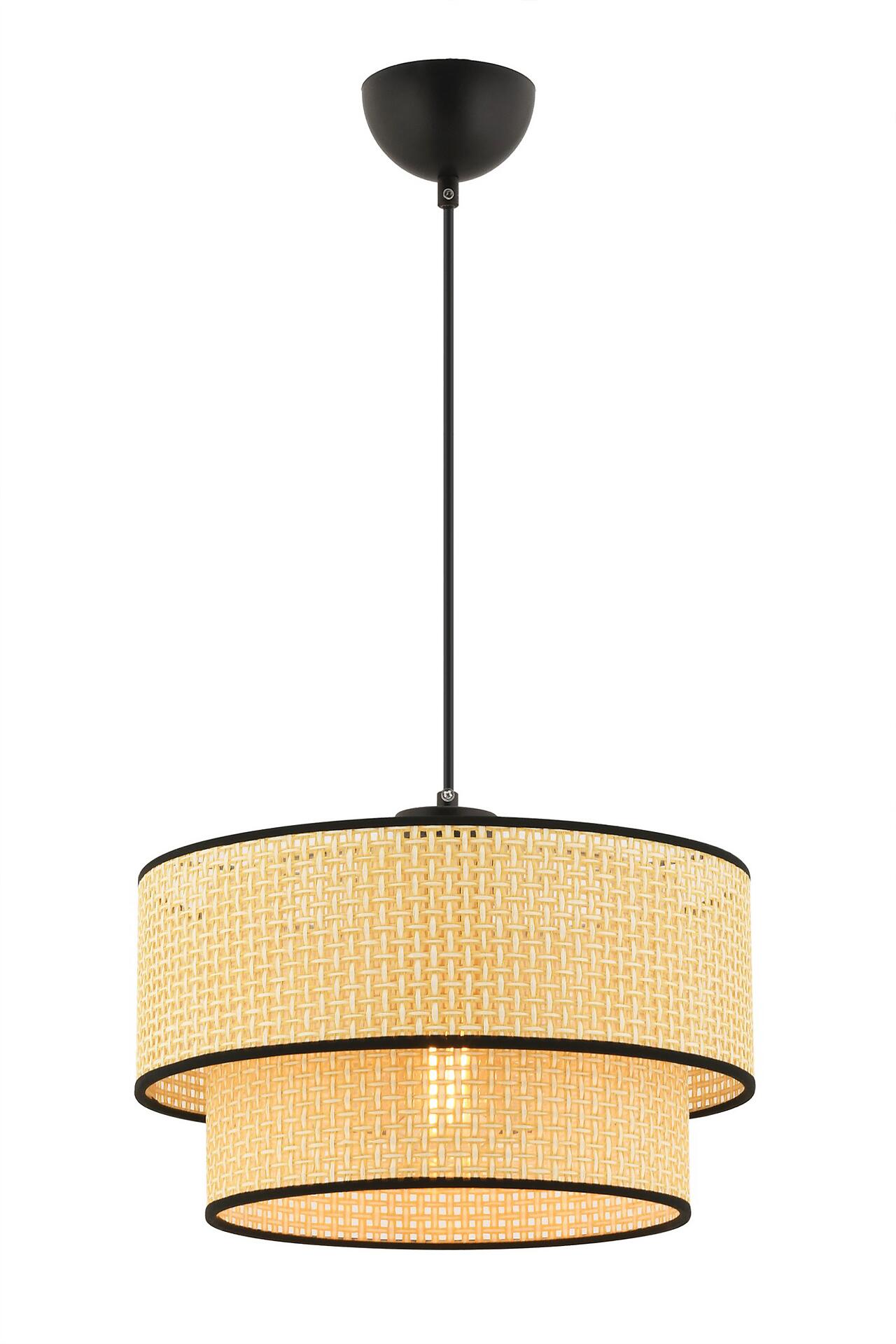 Opviq Pendelleuchte Echo Hazeran kamel Baumwolle B/H/T/L/D: ca. 30x65x30x30x30 cm E27 1 Brennstellen