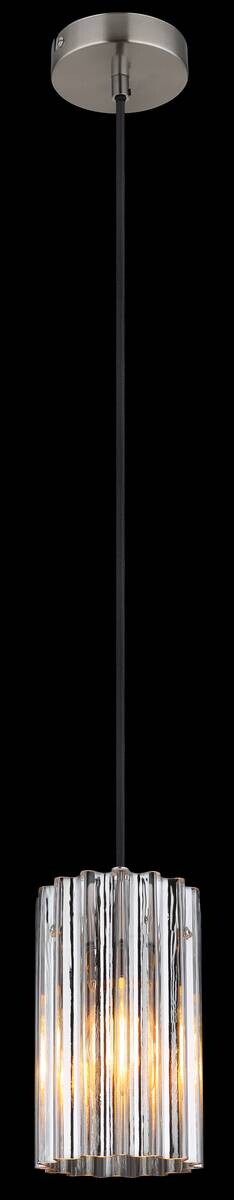 GLOBO Pendelleuchte CAYDEN 15747H schwarz klar nickel Glas Metall Kunststoff H/D: ca. 120x11,5 cm E27 1 Brennstellen