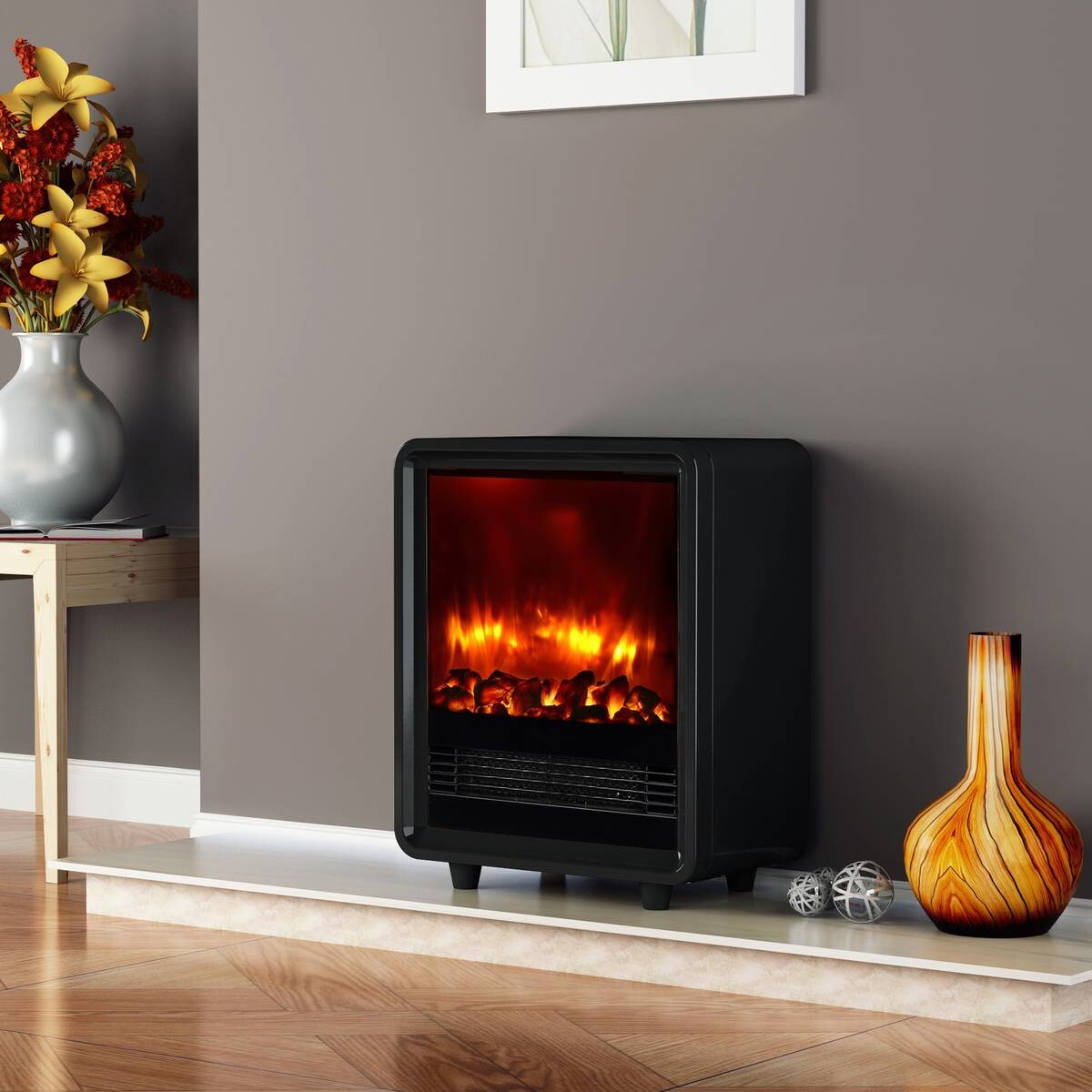 Balderia Elektrischer-Kamin schwarz B/H/L: ca. 17,5x37,5x30 cm