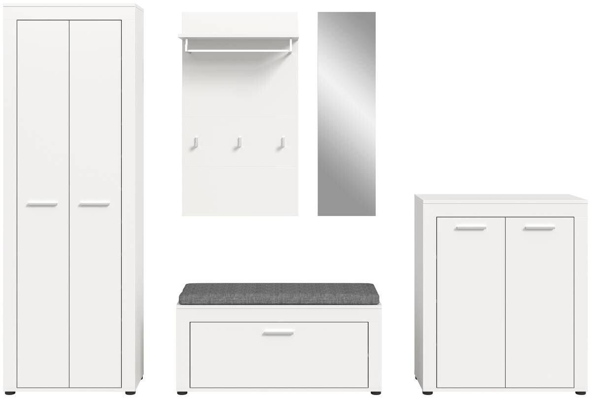 Garderobe JAM weiß B/H/T: ca. 285x191x35 cm