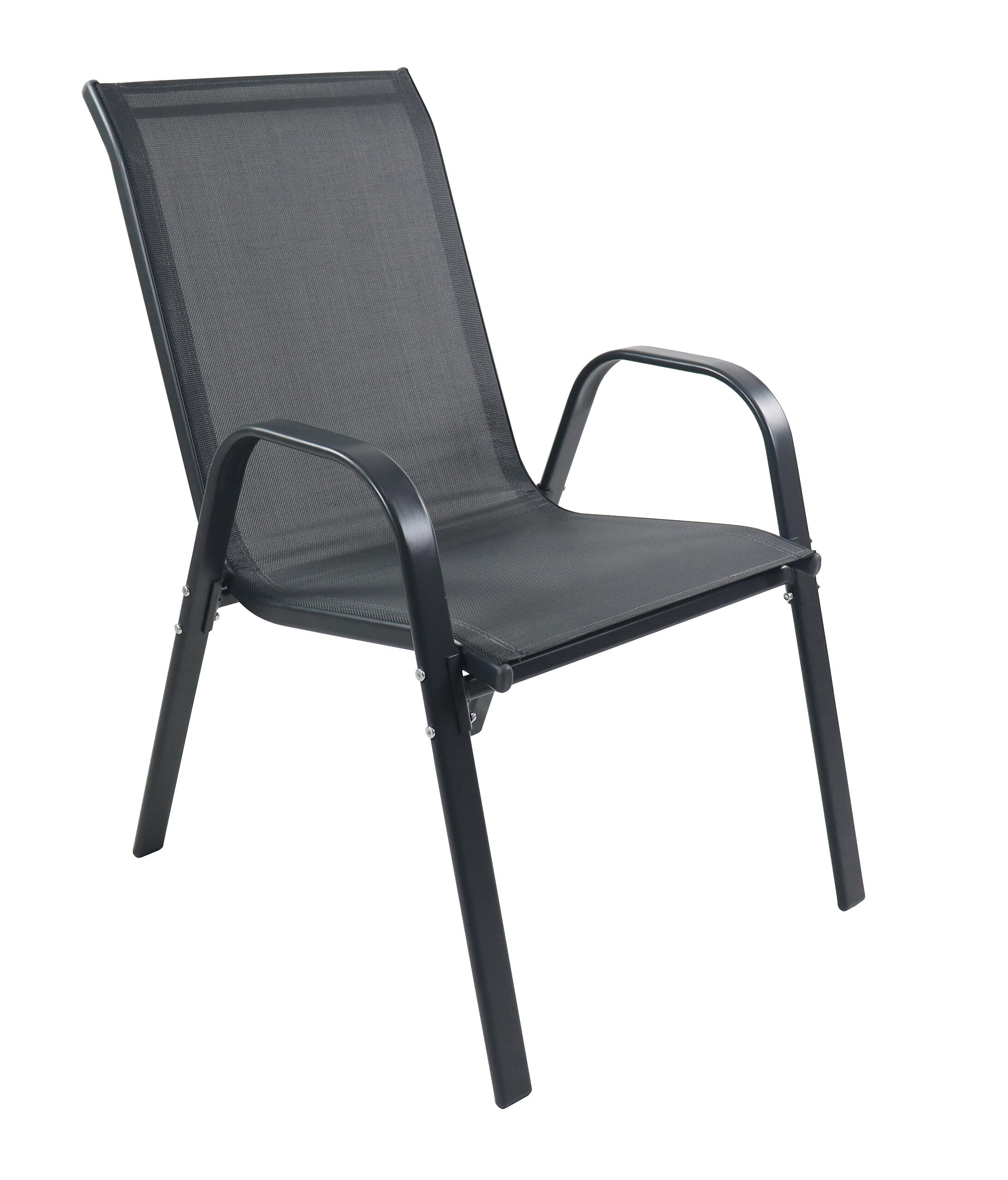 VCM Gartenstuhl 2er Set anthrazit Textilene B/H/L: ca. 56x89x73 cm