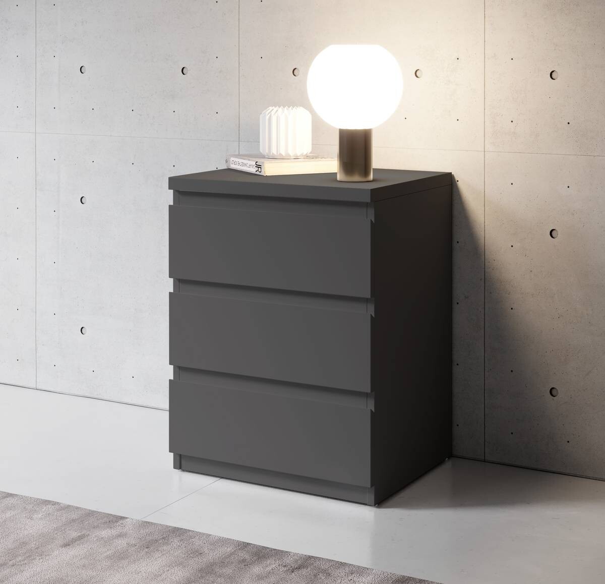 Nachtkonsole Olli Graphit B/H/T: ca. 45x61x38 cm