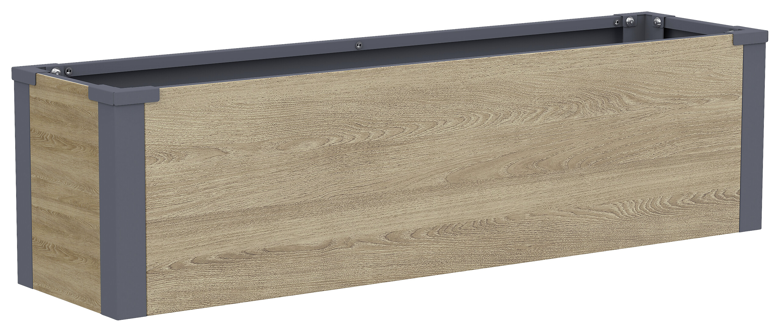 Westmann Pflanzkasten Talus Holzoptik Metall B/H/L: ca. 100x27x25 cm