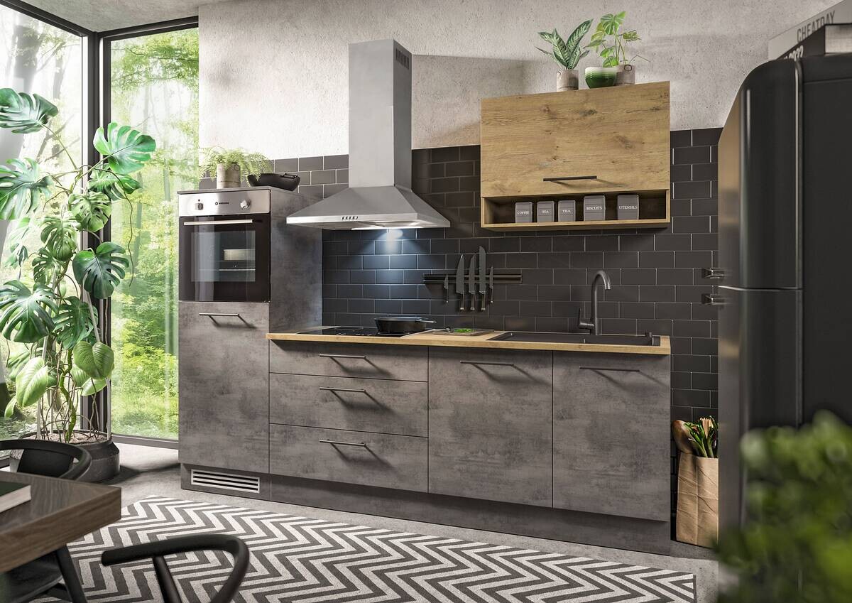 Küchenblock Style anthrazit B/T: ca. 260x60 cm