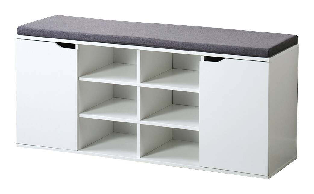 Kesper Schuhschrank mit Sitzkissen weiß Spanplatte B/H/T: ca. 103x48x30,5 cm