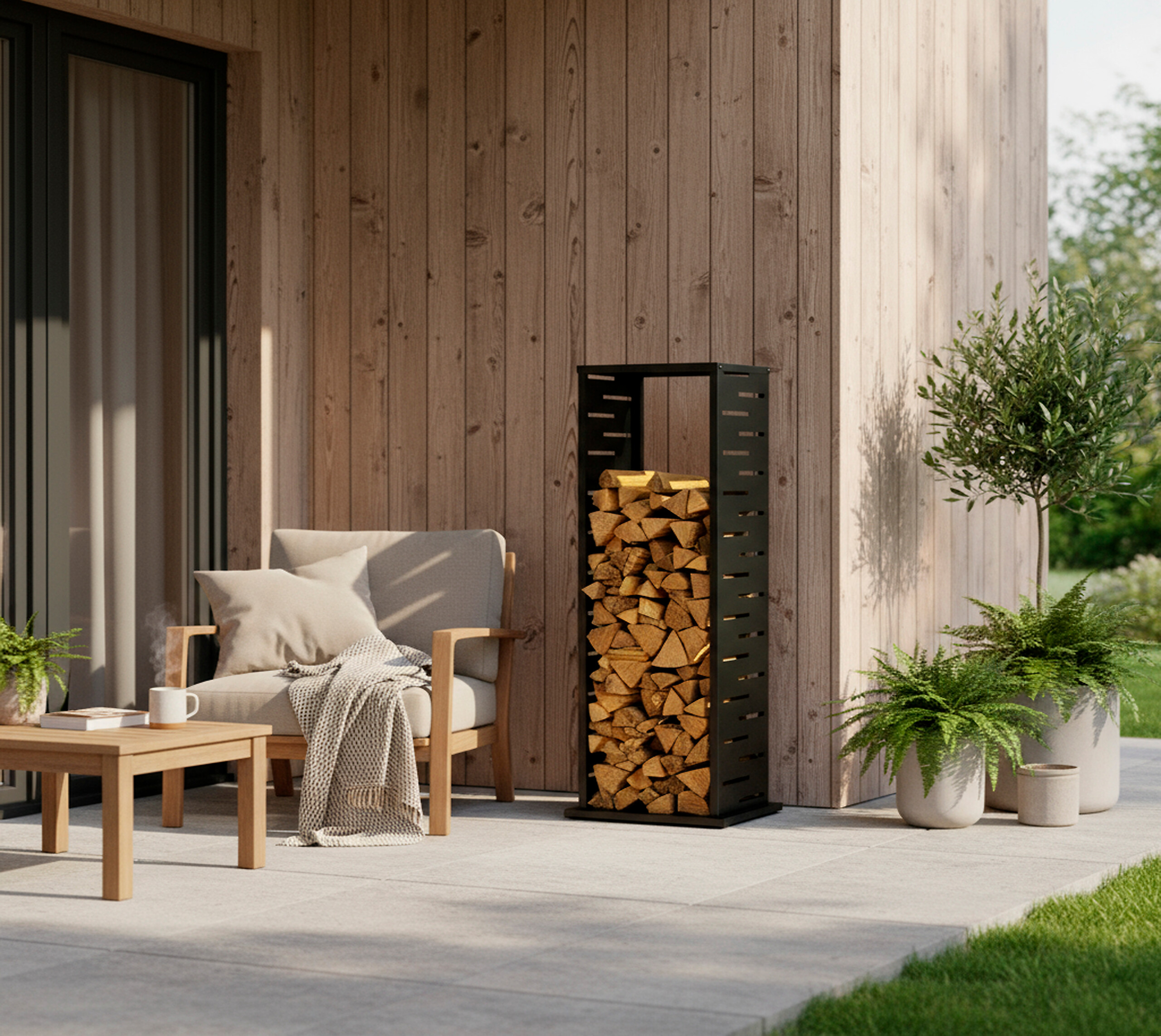 Westmann Kaminholzregal Luma anthrazit B/H/L: ca. 38x112x38 cm