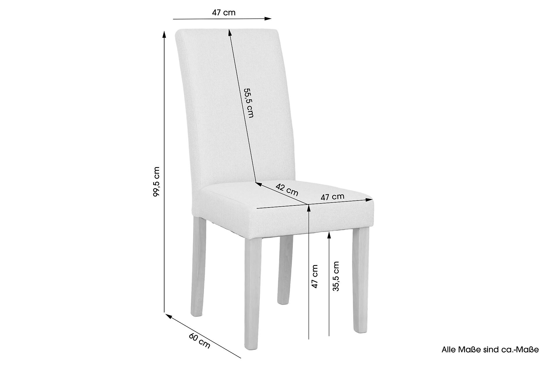 Stuhl ELIAS, 2er-Set taupe Webstoff B/H/T: ca. 47x99,5x60 cm