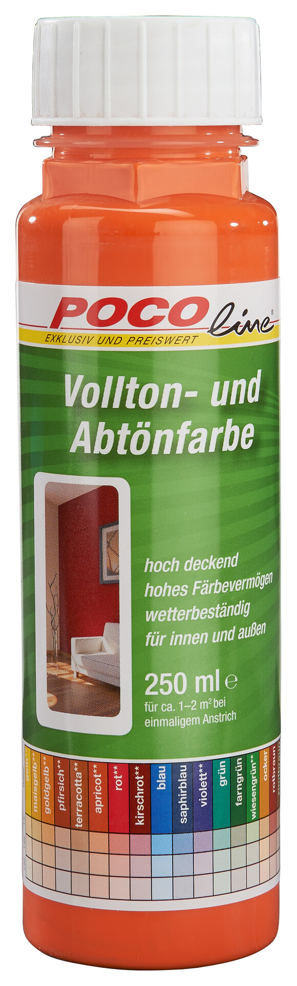 POCOline Vollton- und Abtönfarbe apricot ca. 0,25 l
