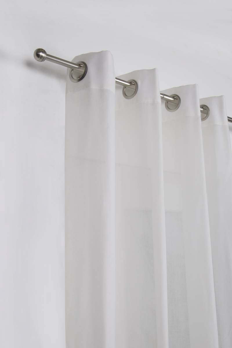 Gardinenstange Edelstahloptik Metall ausziehbar von ca. 120 bis 210 cm 1.0 Läufe