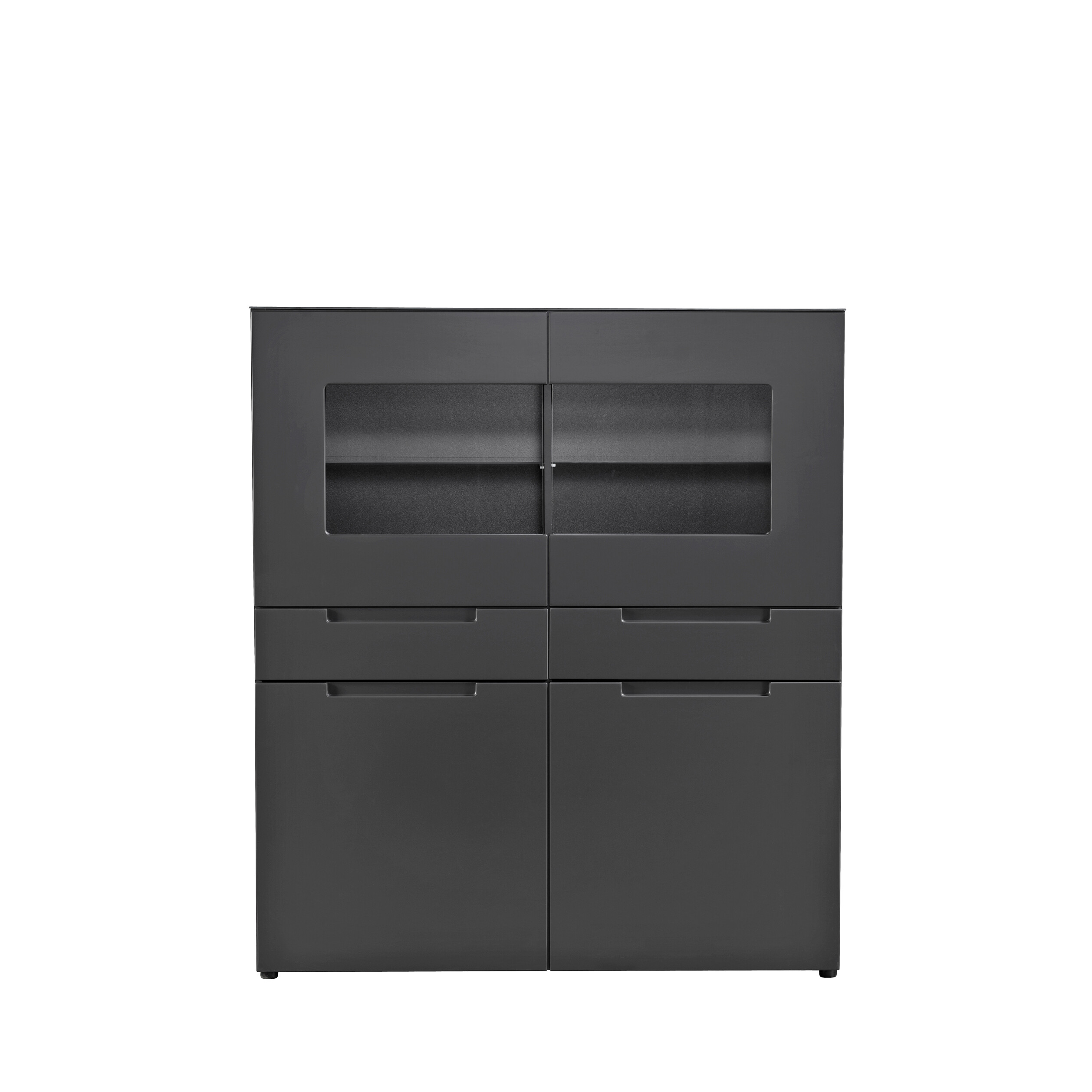 Highboard Mailand anthrazit matt MDF B/H/T: ca. 128x147x40 cm Highboard Mailand anthrazit matt MDF B/H/T: ca. 128x147x40 cm
