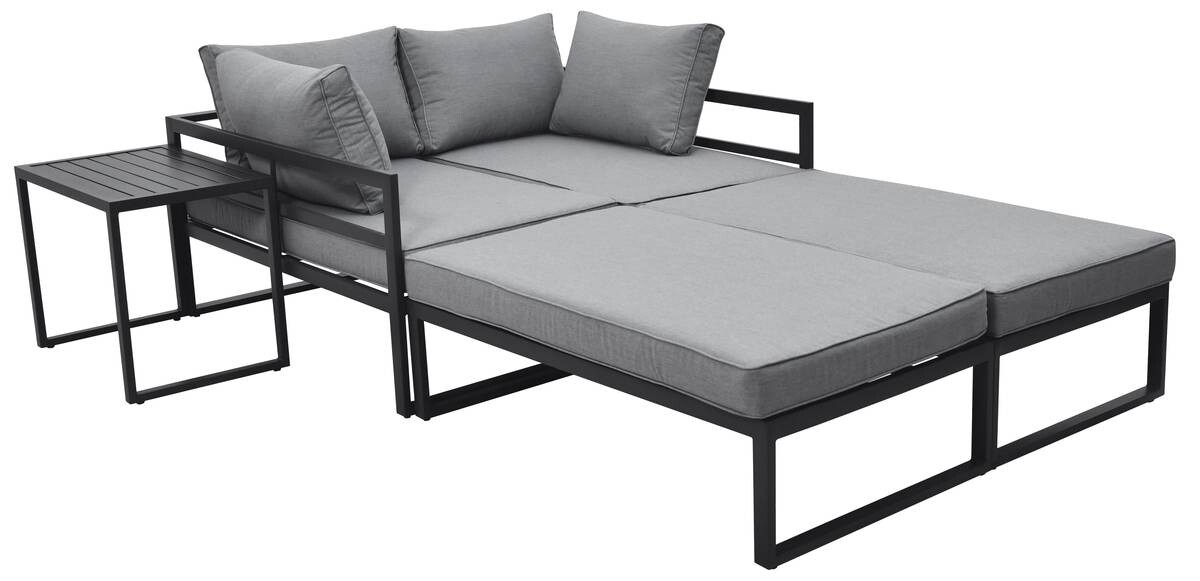 Loungeset Bilbao schwarz Stahl