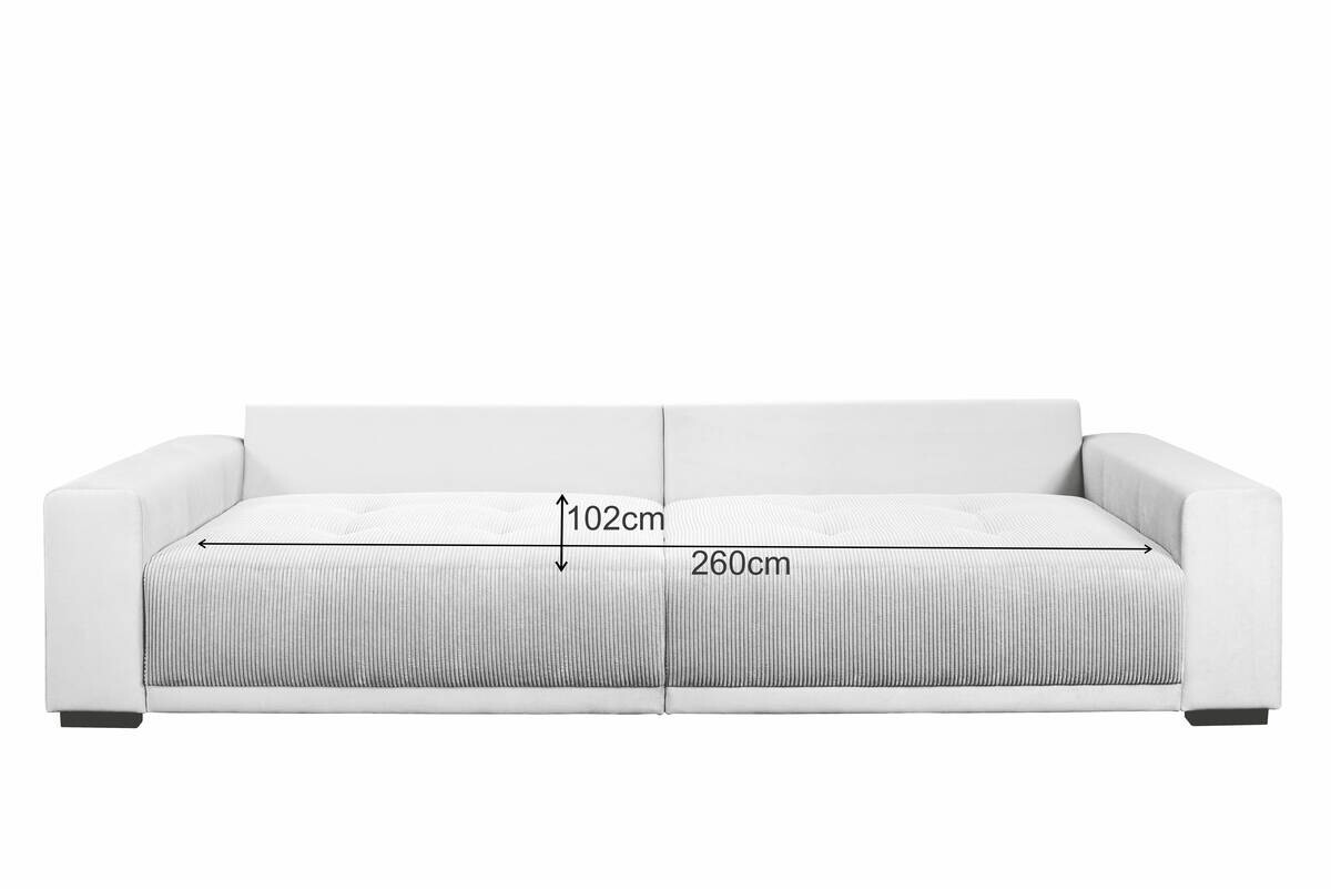 Big Sofa Xantia new 1 beige Velourstoff B/H/T: ca. 318x94x120 cm