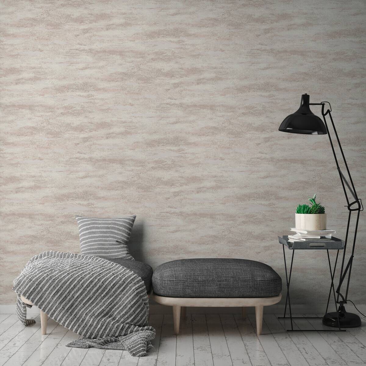 A.S.Creation Vliestapete Attractive 2 Putzoptik weiß B/L: ca. 53x1005 cm