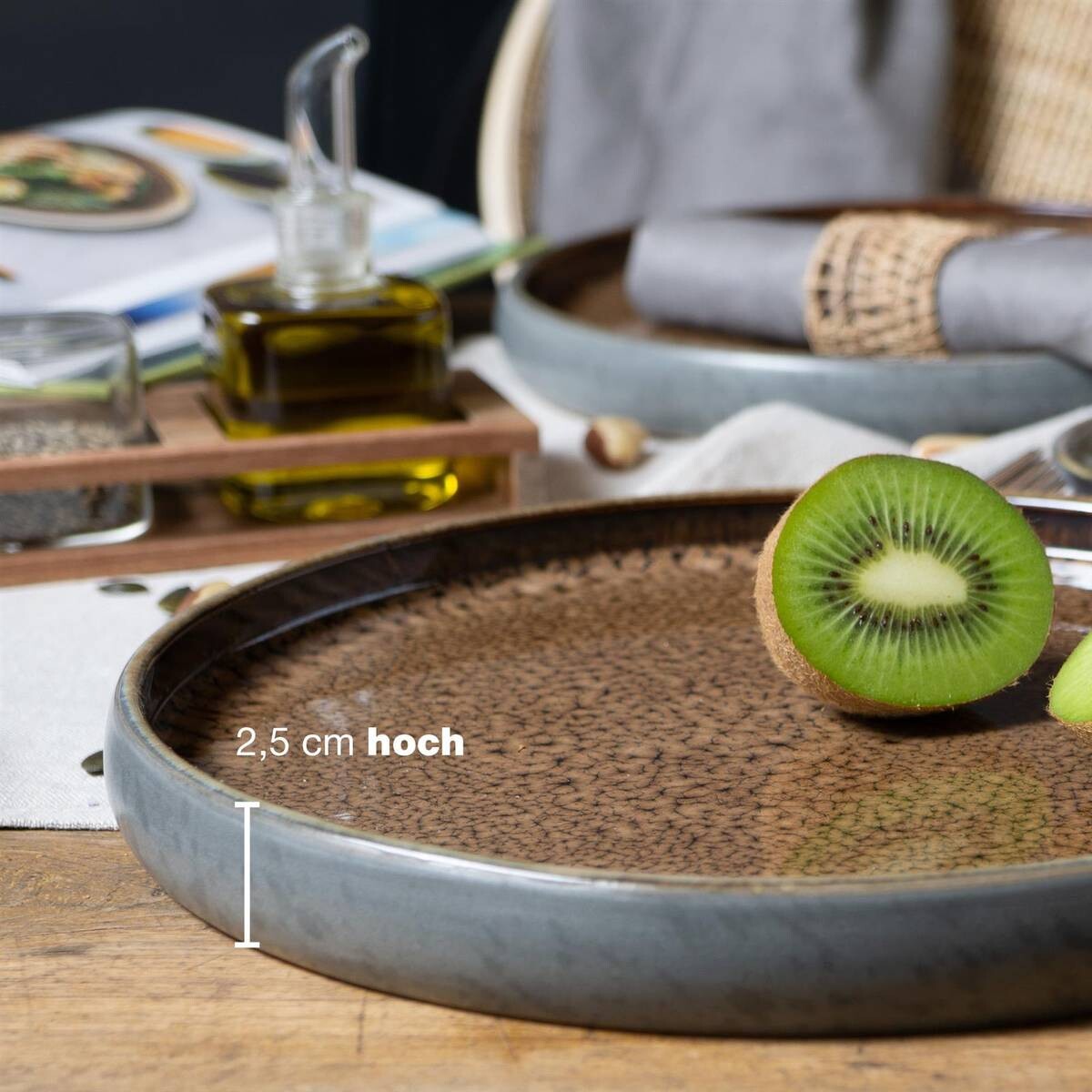 Moritz & Moritz Essteller flach beige Steinzeug D: ca. 27,5 cm