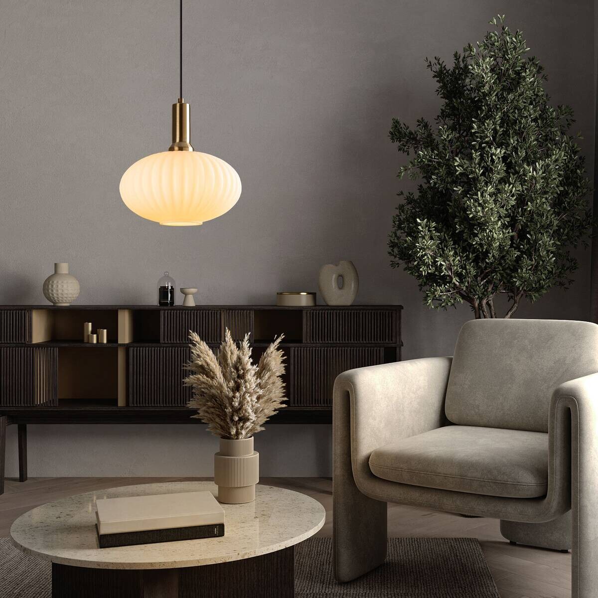 Opviq Pendelleuchte Asker-15181 gold Metall Glas B/H/T/L/D: ca. 30x118x30x30x30 cm E27 1 Brennstellen