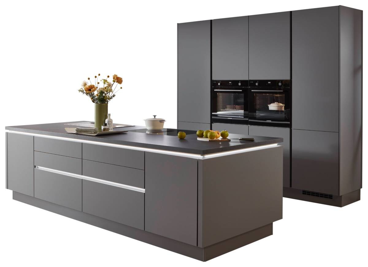 nobilia Doppelblock Senso Schiefergrau Lack Premium Matt B/H/T/L: ca. 310x216x60x248,2 cm