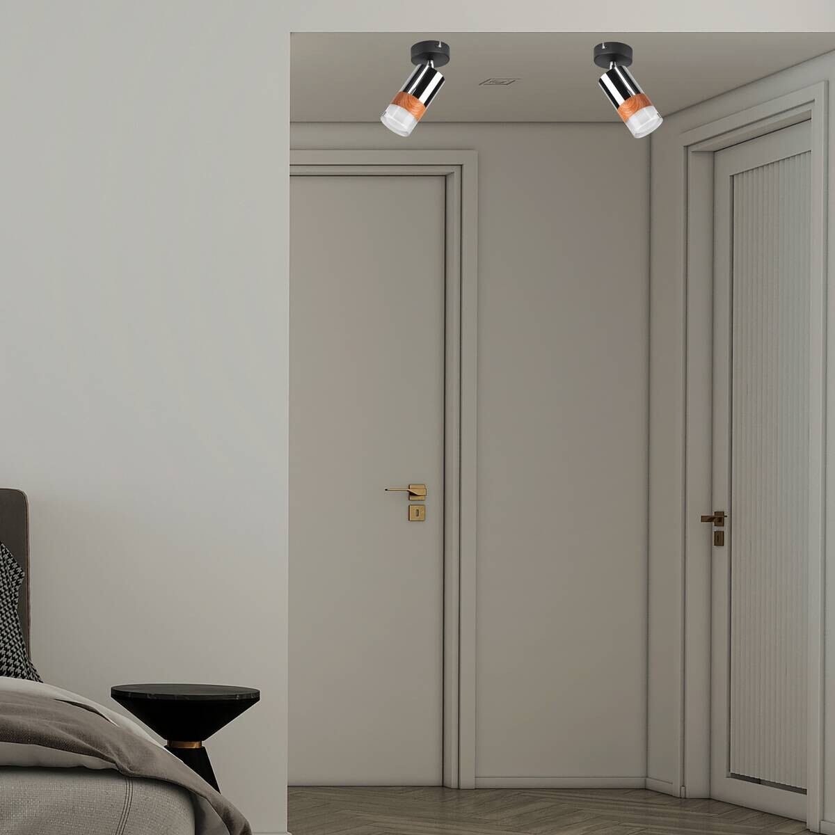 Lamkur Deckenleuchte Chrom Stahl Glas B/H/L: ca. 8x19x8 cm 1 Brennstellen