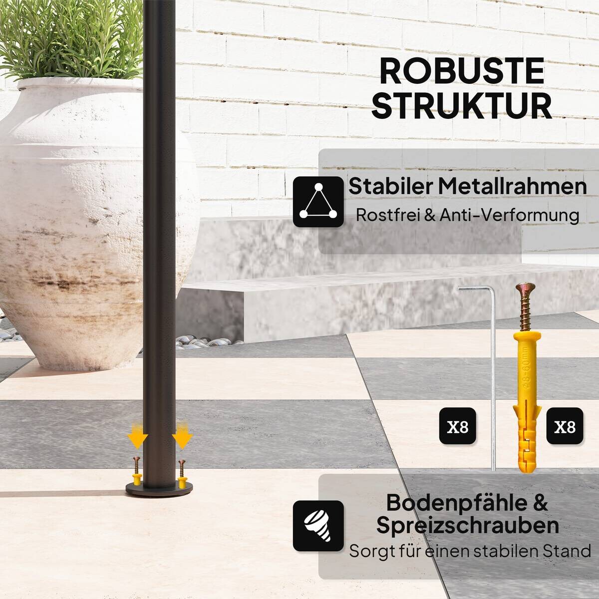 Outsunny Grillpavillon beige Metall B/H/L: ca. 150x258x240 cm