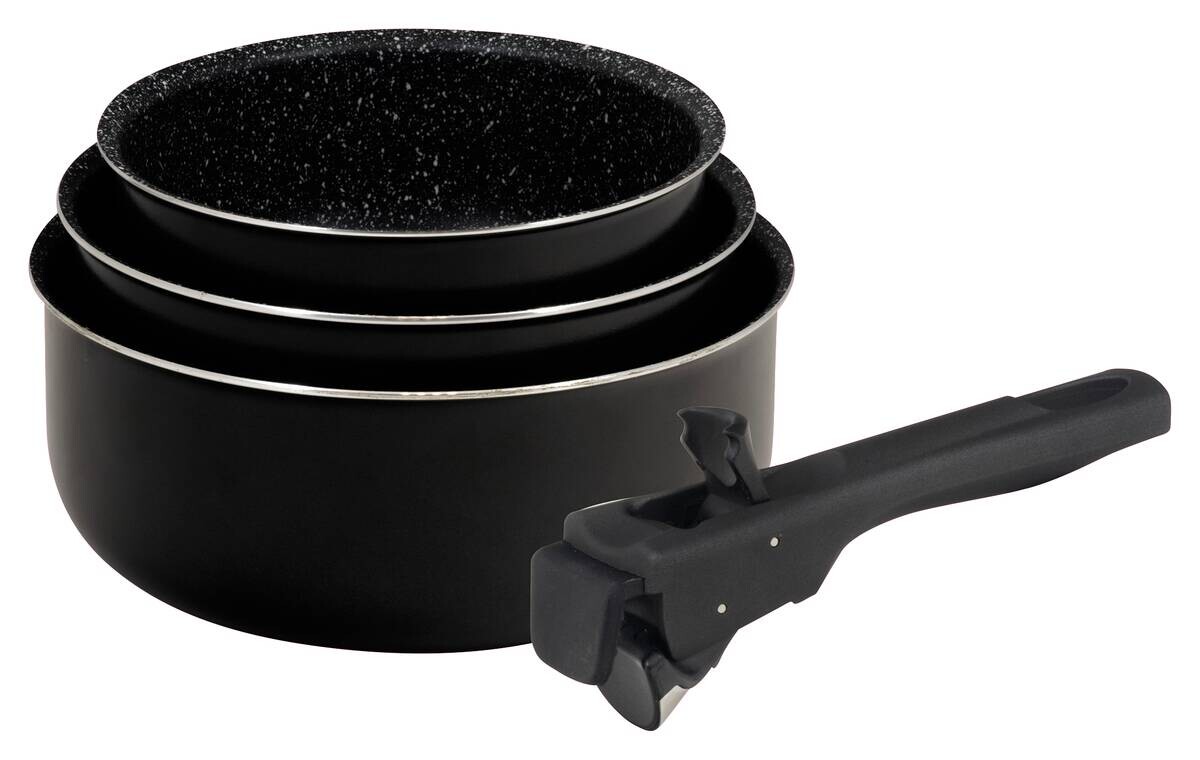 BERGNER Topfset Click & cook black schwarz Aluminium 4 tlg.