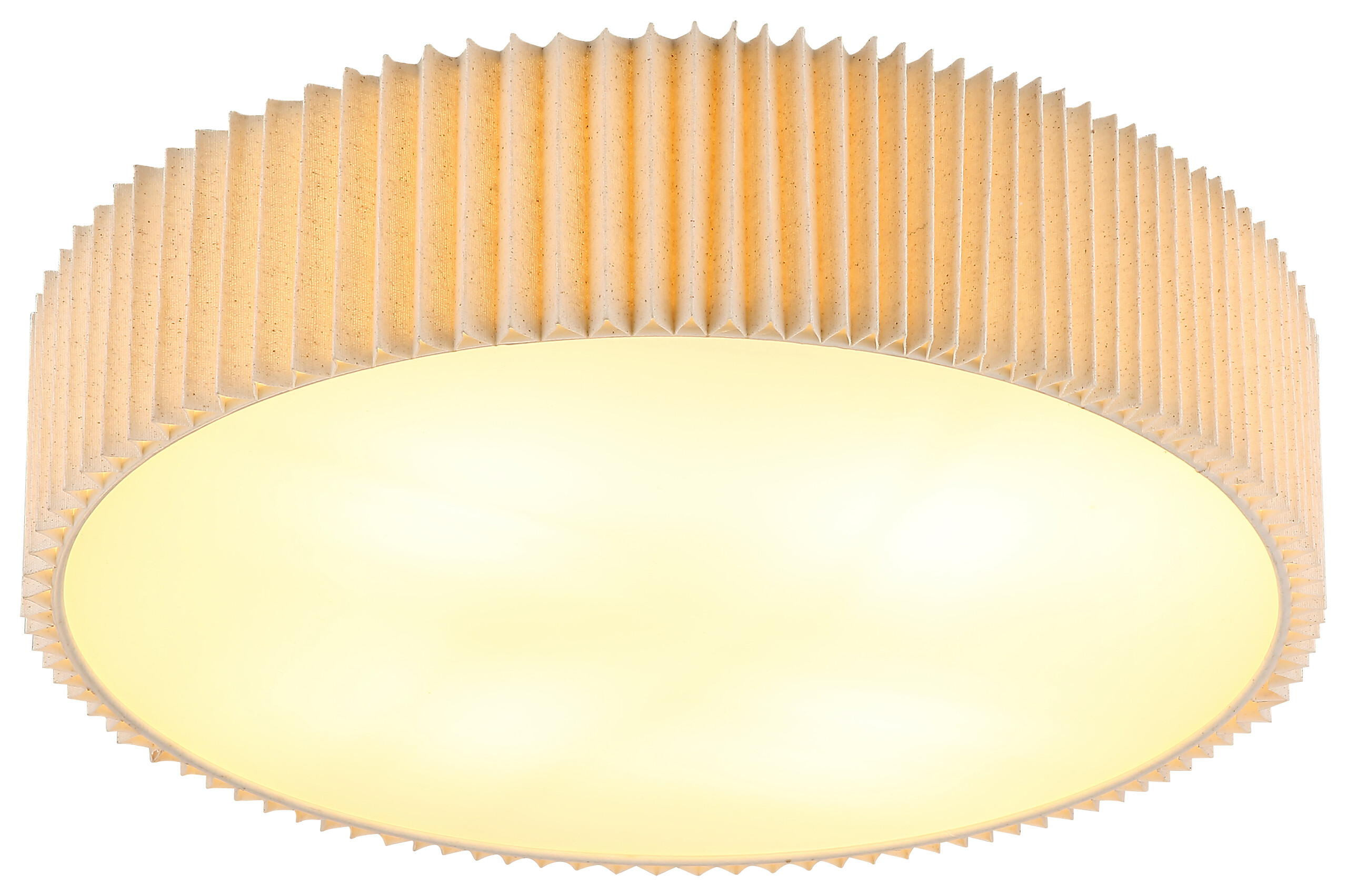 GLOBO Deckenleuchte Opal natur weiß Metall Textil Kunststoff H/D: ca. 13x53 cm E27 4 Brennstellen