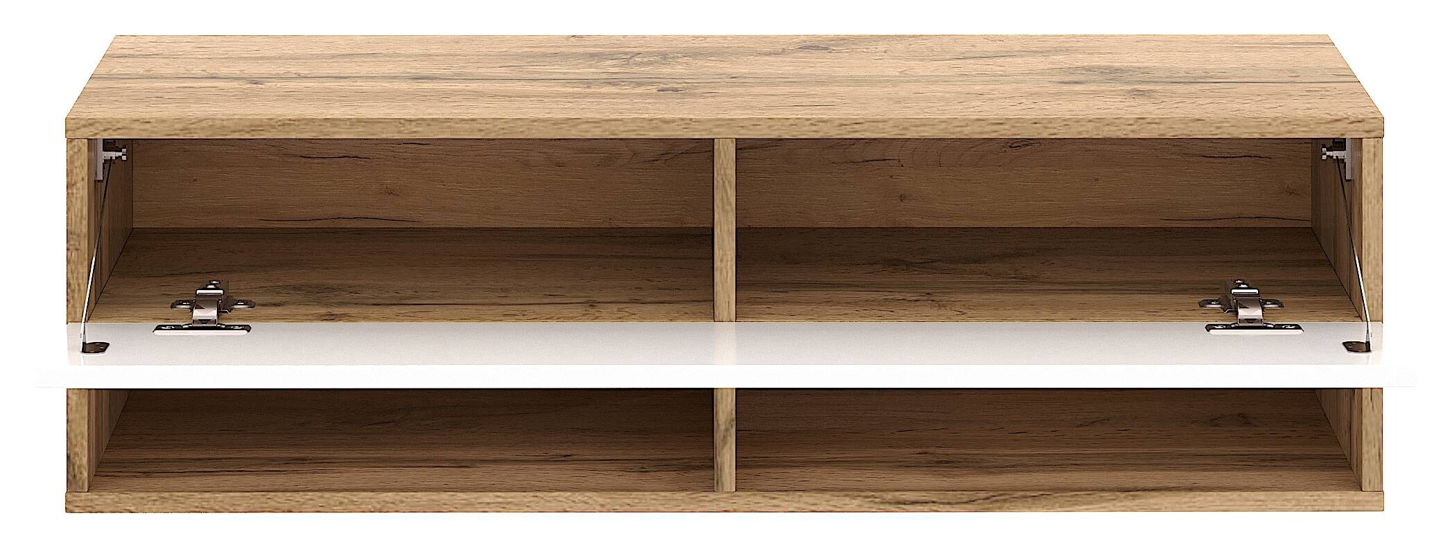 TV-Lowboard TV LOWBOARD DERBY 100 Eiche Wotan Nachbildung weiß glänzend B/H/T: ca. 100x32,5x31,5 cm