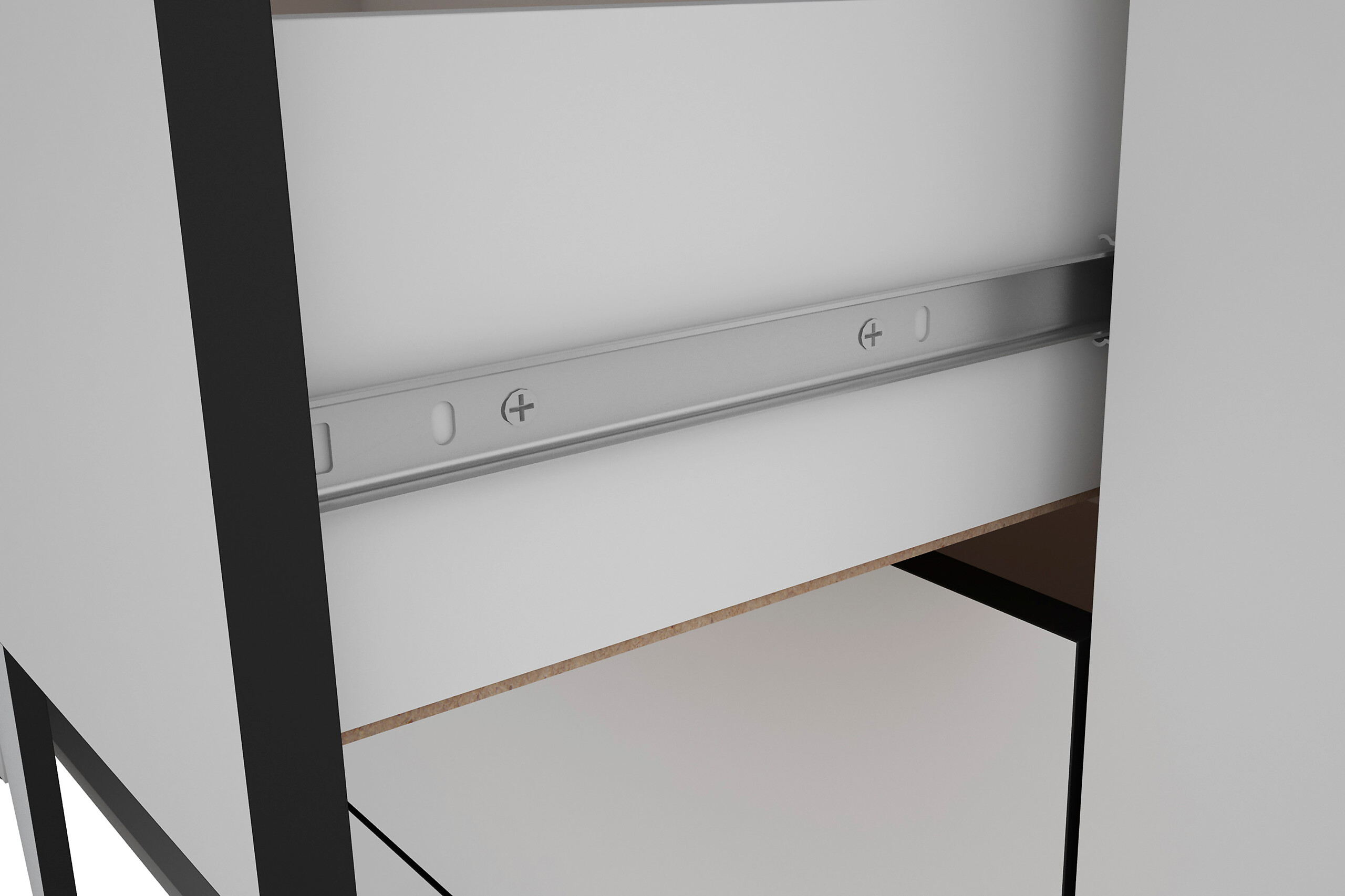 Highboard FARO weiß schwarz B/H/T: ca. 120x137x40 cm