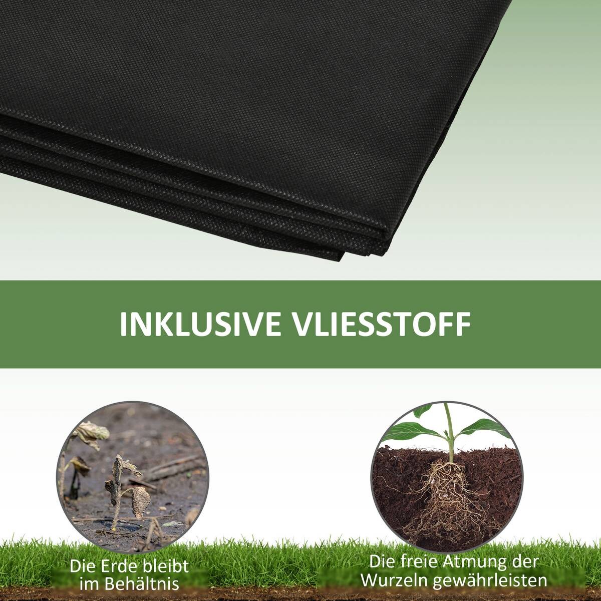 Outsunny Gartenbeet mit 2 Blumenkasten B/H/L: ca. 61,5x27x244 cm