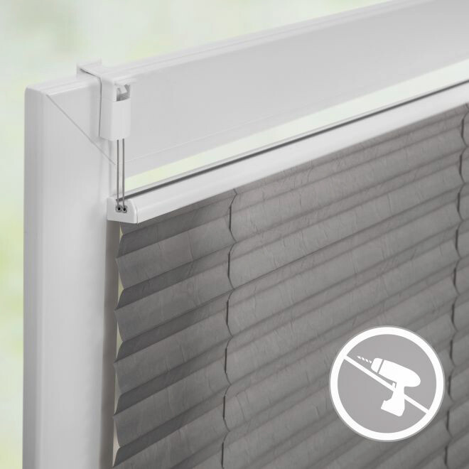 LICHTBLICK Spannplissee hellgrau B/L: ca. 120x130 cm