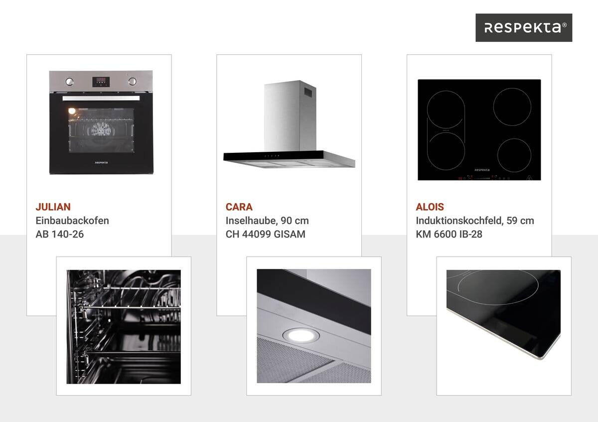 Respekta Winkelküche Anton weiß Lärche Nachbildung B/H/T: ca. 280x211x172 cm