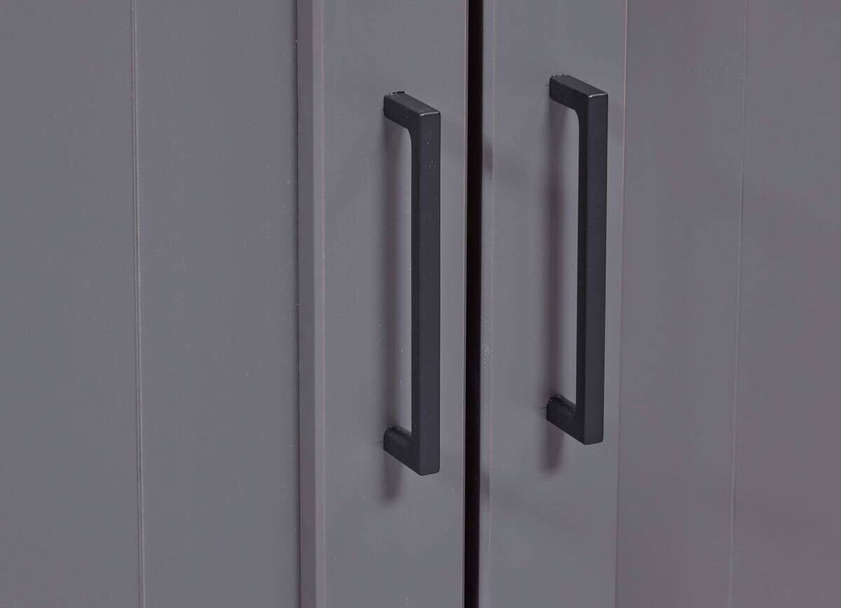 Vitrine Forenzo grau lackiert Holz B/H/L: ca. 38,4x190x90 cm