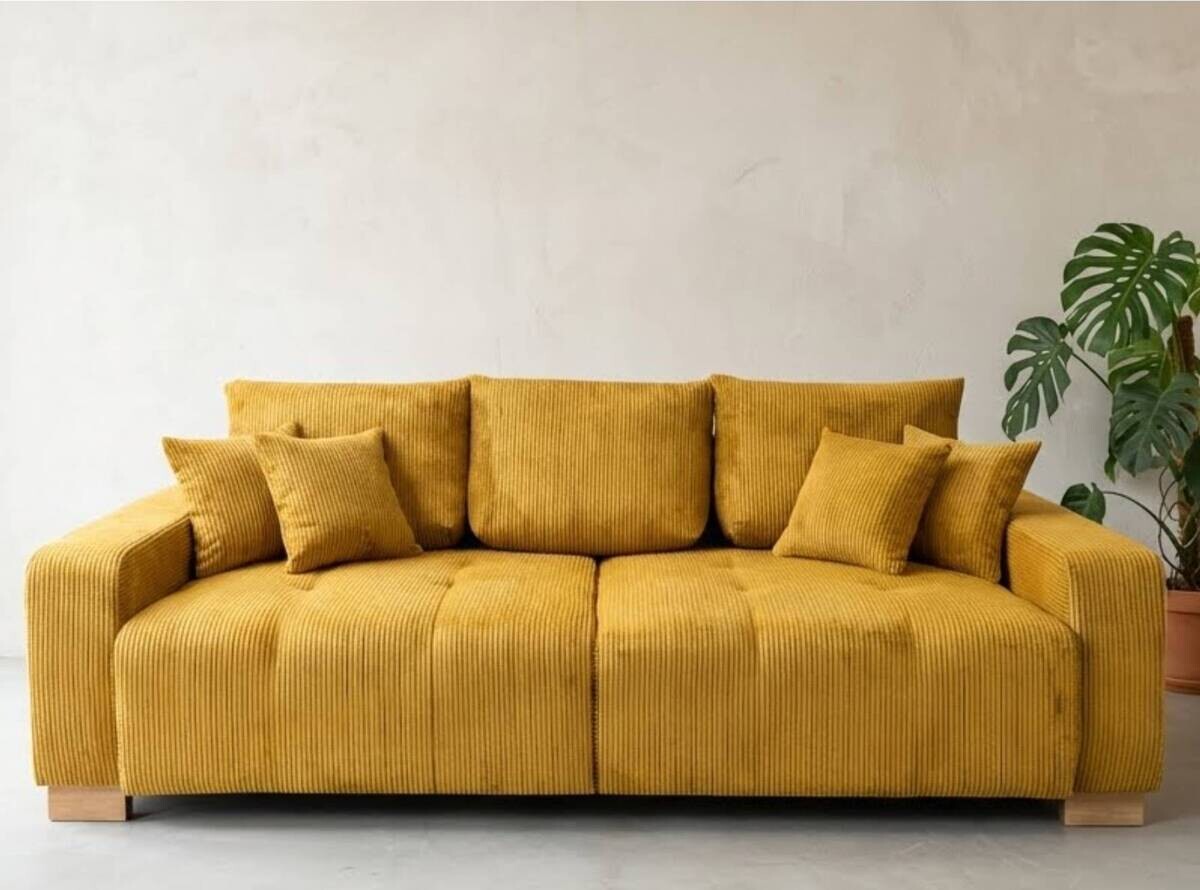 Big Sofa natur Microfaser B/H/T: ca. 248x80x114 cm