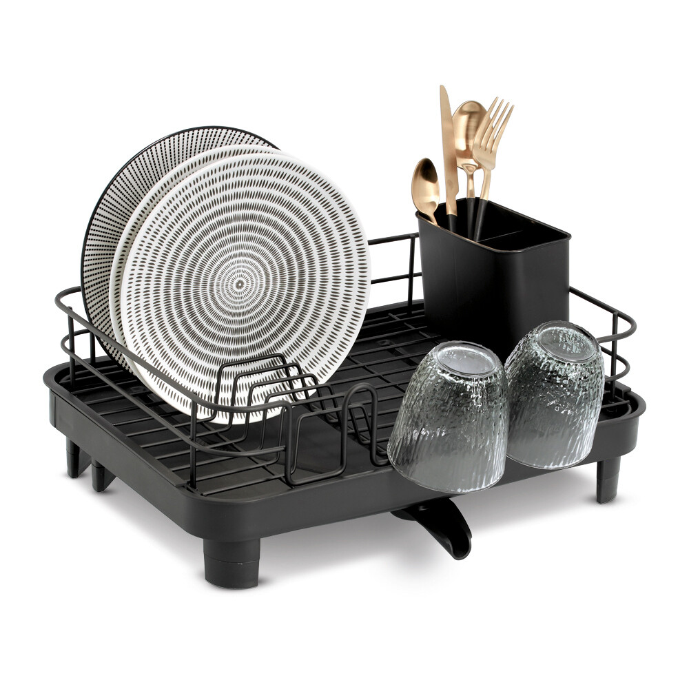 Zeller Geschirrabtropfständer schwarz Metall B/H/L: ca. 32x20x41 cm