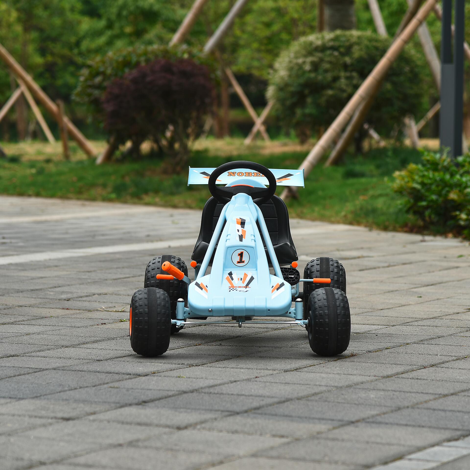 HOMCOM Kinder-Go-Kart hellblau B/H/L: ca. 66x59x97 cm