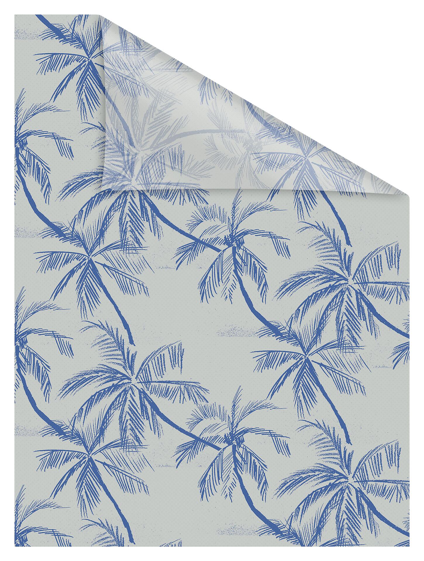 LICHTBLICK Fensterfolie Blueprint Palms Floral Blueprint Palms blau B/L: ca. 100x180 cm