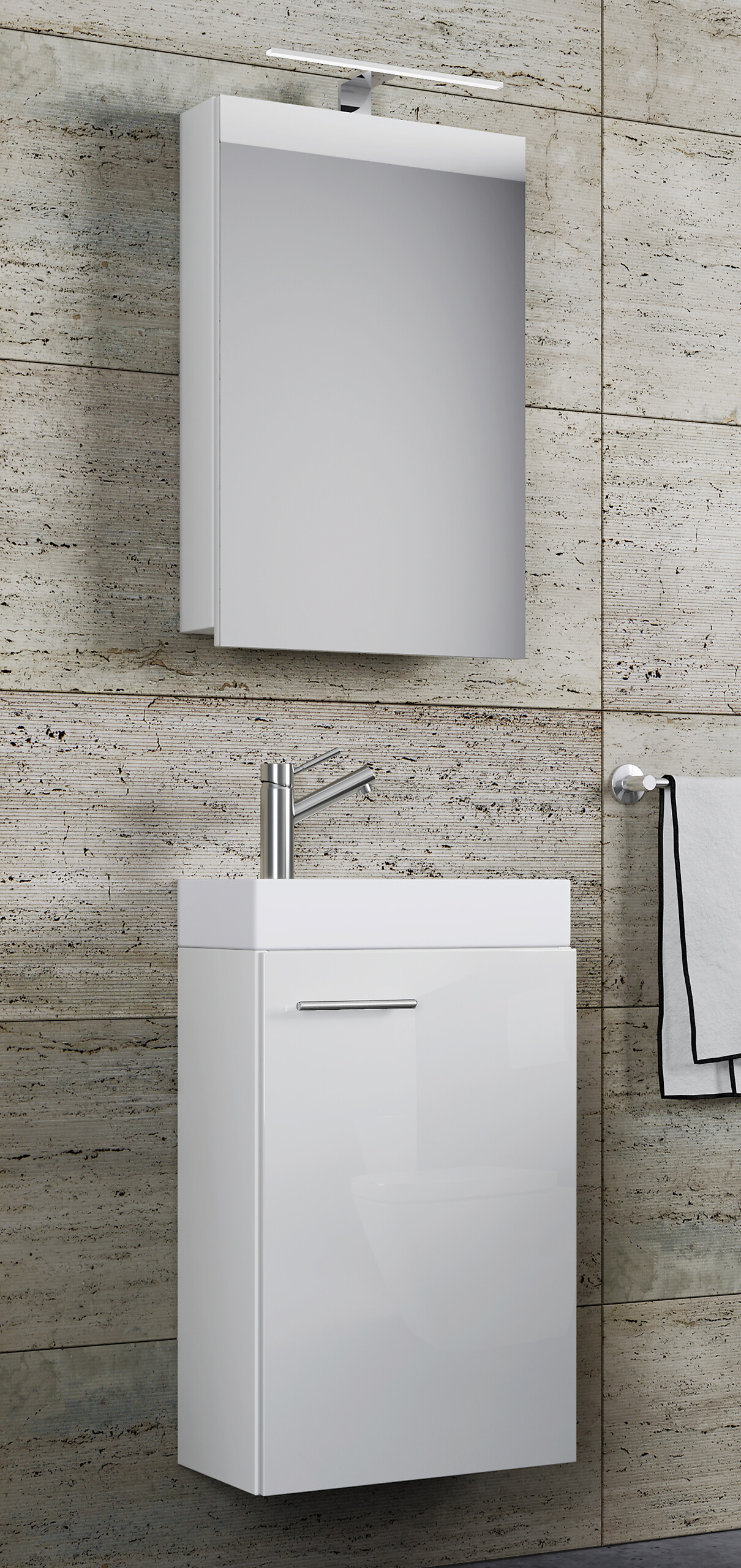 Waschplatz 4tlg-Slito weiß weiß B/H/T: ca. 41x135x22 cm