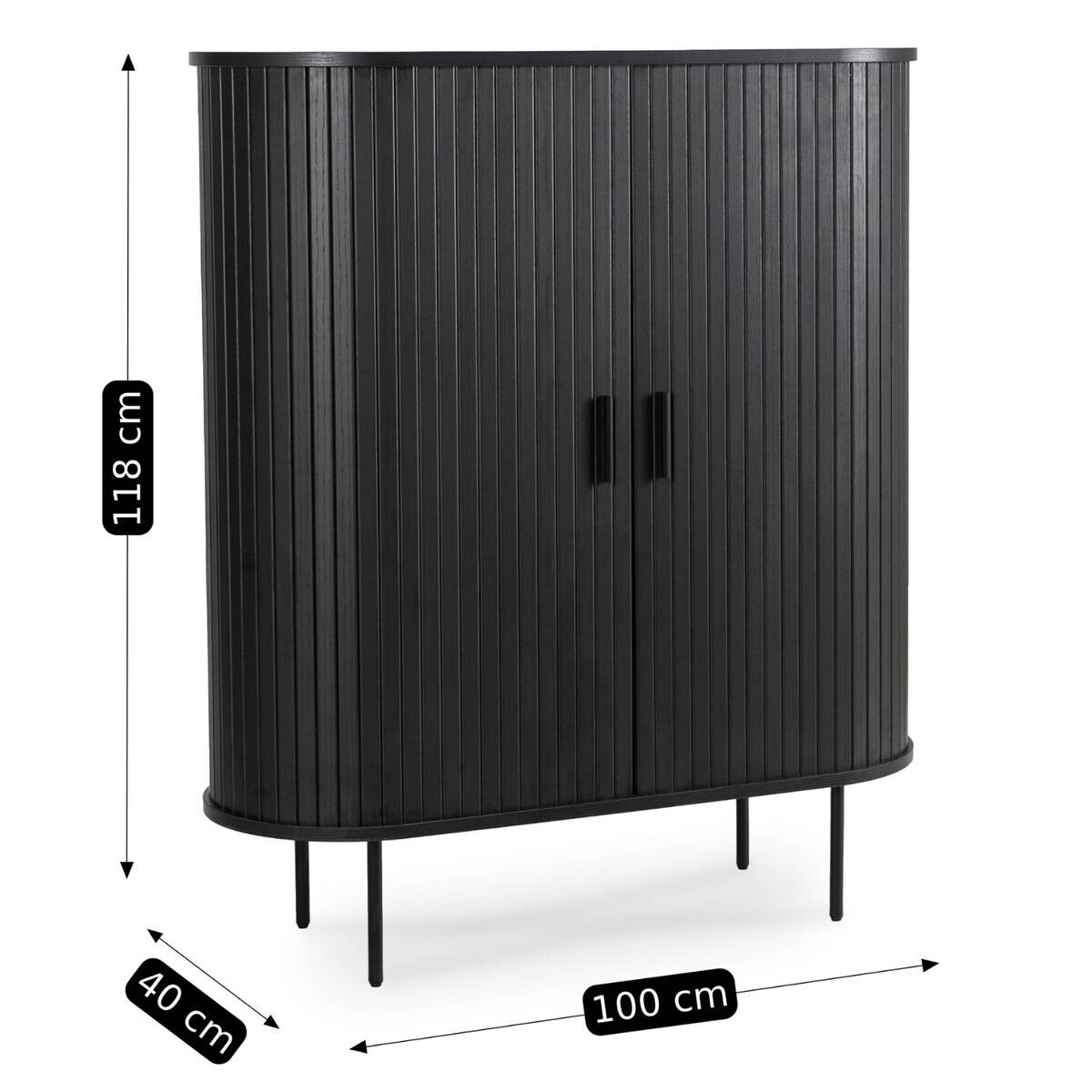 Kommode SELVA schwarz B/H/T: ca. 100x118x40 cm