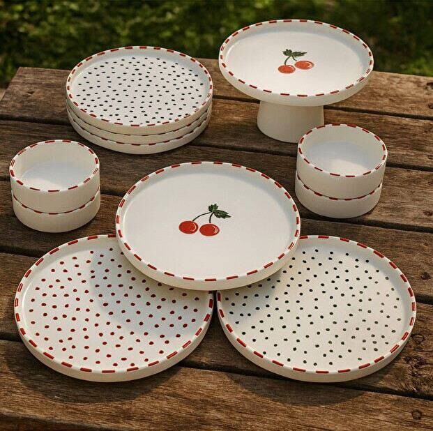 HermiaConcept Frühstücksservice beige Keramik 11 tlg.