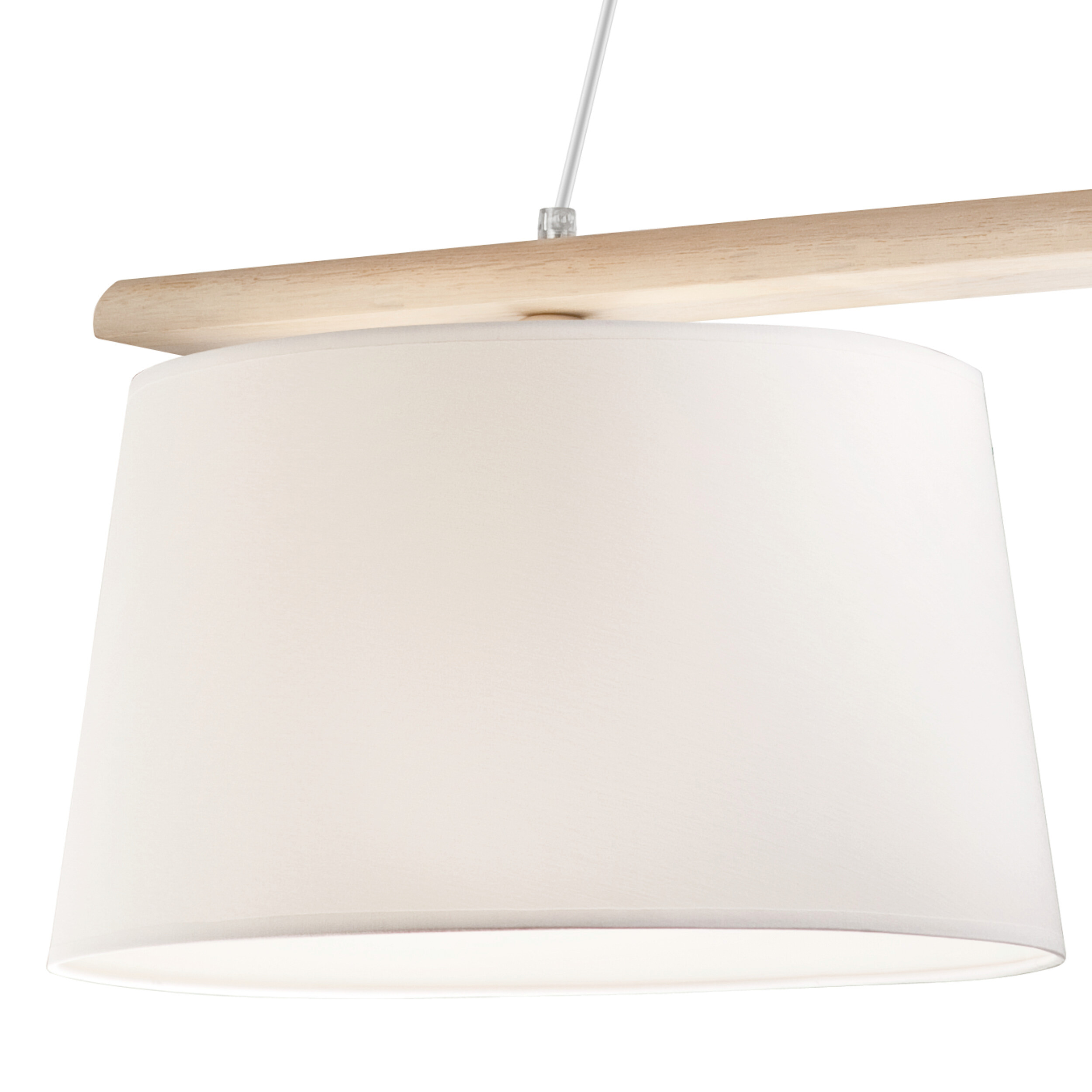 Lamkur Deckenleuchte weiß Stahl Holz B/H/L: ca. 24x45x90 cm 2 Brennstellen