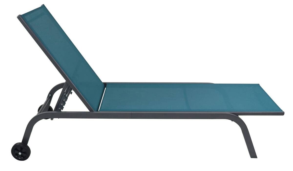 VCM Sonnenliege Sonlas blau Textilene B/H/L: ca. 58x32x192 cm