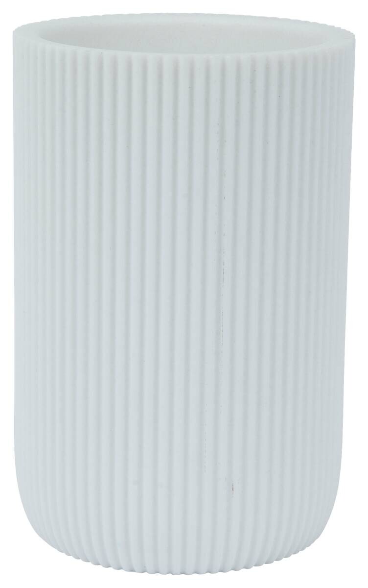 Zahnputzbecher Samos weiß Polyresin